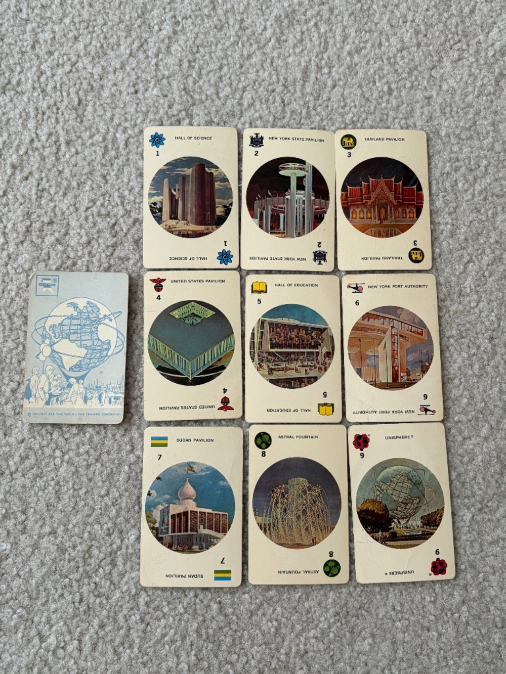 Vintage 1964-1965 New York World’s Fair Children’s Card Game ED-U-CARDS